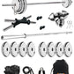Kore Professional Steel 10-100 kg Home Gym Set with One 4 Ft Plain and One Pair Dumbbell Rods with Gym Accessories (SP-COMBO9)