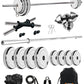 Kore Professional Steel 10-100 kg Home Gym Set with One 4 Ft Plain and One Pair Dumbbell Rods with Gym Accessories (SP-COMBO9)