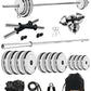 Kore Professional Steel 10-100 kg Home Gym Set with One 4 Ft Plain and One Pair Dumbbell Rods with Gym Accessories (SP-COMBO9)