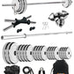 Kore Professional Steel 10-100 kg Home Gym Set with One 4 Ft Plain and One Pair Dumbbell Rods with Gym Accessories (SP-COMBO9)