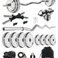 Kore Professional Steel 10-50 kg Home Gym Set with One 3 Ft Curl and One Pair Dumbbell Rods with Gym Accessories (SP-COMBO3)